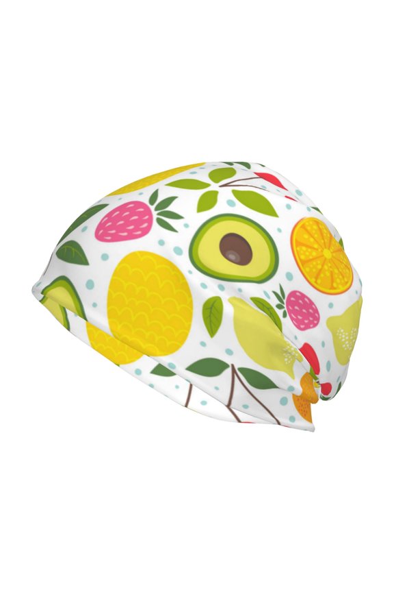 Avocado And Pineapple Print Knit Hat,Winter Beanie for Men Women, Beanie Soft Warm Ski Stocking Cuffed Cap