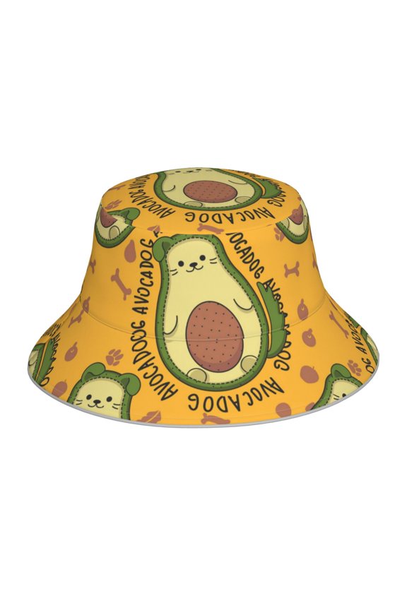 Avocado Dog Print Men and Women Night Reflective Hat Runner Cap Visor Bucket Hat Boonie Cap