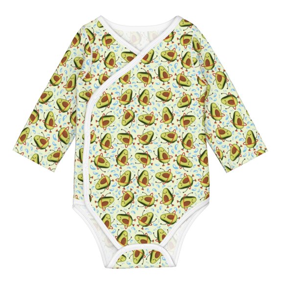 Xecao Avocado Doing Sport Print Baby unisex-baby Cotton Long-sleeve Bodysuits-18 Months