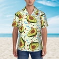thumbnail image 1 of Xecao Avocado Doing Sport print Hawaiian shirt - a stylish short-sleeve button-down for men, perfect for casual beach and tropical outings., 1 of 1