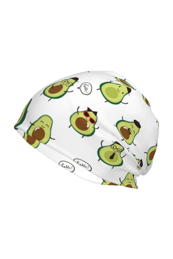 Avocado Friends Print Knit Hat,Winter Beanie for Men Women, Beanie Soft Warm Ski Stocking Cuffed Cap