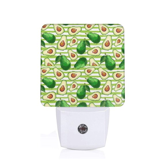 Xecao Avocado Green Striped for Night Light - a Wall-mounted LED Fixture with A Dusk-to-dawn Sensor, Ideal for Bedrooms, Bathrooms, Hallways, and Kitchens-US
