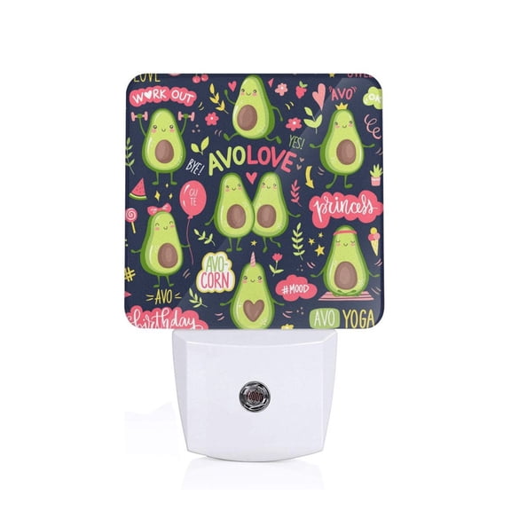 Xecao Avocado Love for Night Light - a Wall-mounted LED Fixture with A Dusk-to-dawn Sensor, Ideal for Bedrooms, Bathrooms, Hallways, and Kitchens-US