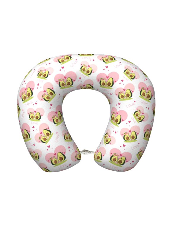 Avocado Lovers Print Memory Foam Cervical Neck Pillow Versatile U-Shaped Pillows for Home,Office,Camping,Travelling,Soft Washable Cover