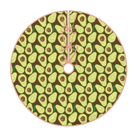 Xecao Avocado Pattern Christmas Tree Skirt Holiday Part Decorations for Christmas Tree, Farmhouse Christmas Decor Xmas Holiday Home Party Decorations-30"
