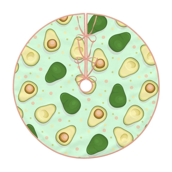 Xecao Avocado Pattern Christmas Tree Skirt Holiday Part Decorations for Christmas Tree, Farmhouse Christmas Decor Xmas Holiday Home Party Decorations-36"
