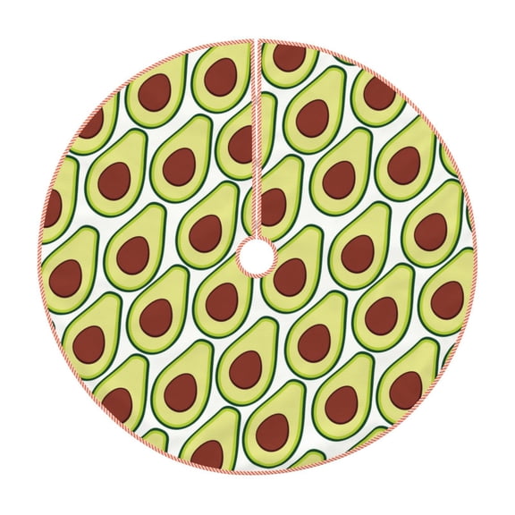 Xecao Avocado Pattern Christmas Tree Skirt Holiday Part Decorations for Christmas Tree, Farmhouse Christmas Decor Xmas Holiday Home Party Decorations-36"