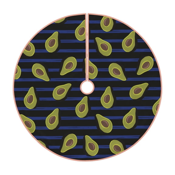 Xecao Avocado Pattern Christmas Tree Skirt Holiday Part Decorations for Christmas Tree, Farmhouse Christmas Decor Xmas Holiday Home Party Decorations-36"