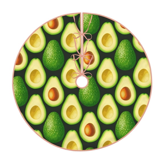 Xecao Avocado Pattern Christmas Tree Skirt Holiday Part Decorations for Christmas Tree, Farmhouse Christmas Decor Xmas Holiday Home Party Decorations-36"