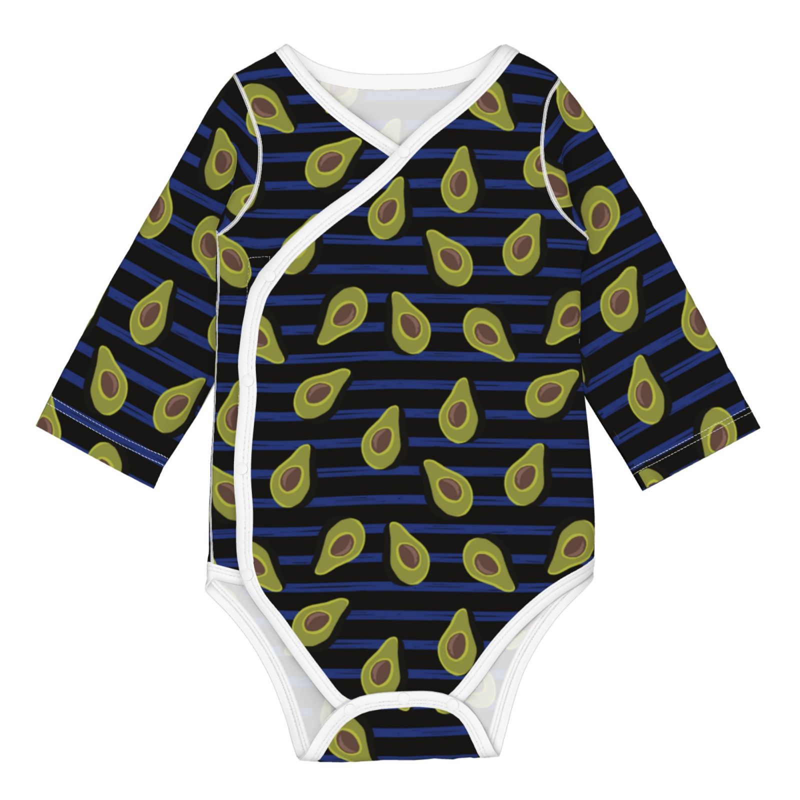 Xecao Avocado Print Baby unisex-baby Cotton Long-sleeve Bodysuits-12 Months