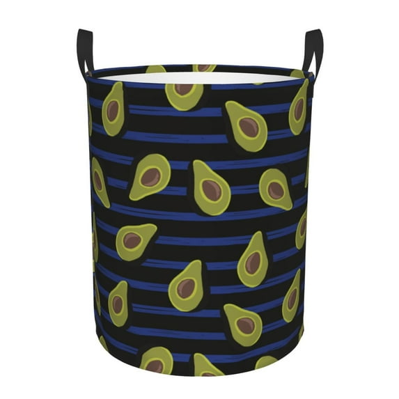Xecao Avocado Print Laundry Hamper Basket,designed for Blanket Storage and Nursery Clothes in the Bedroom