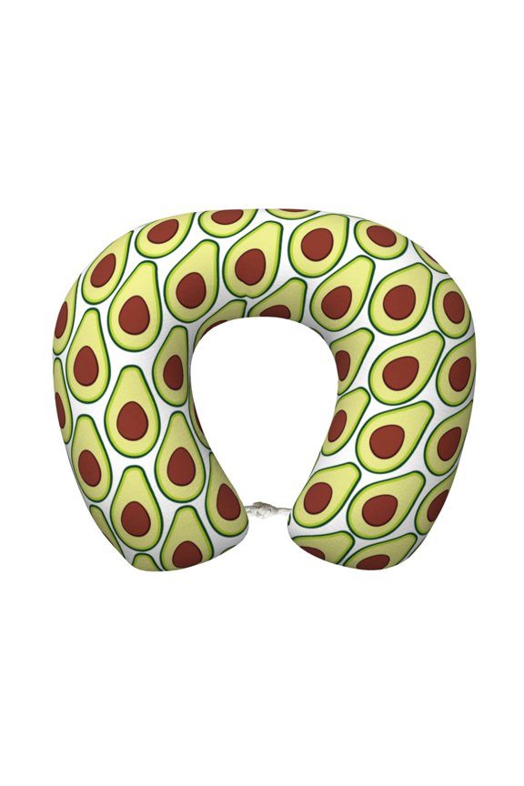 Avocado Print Memory Foam Cervical Neck Pillow Versatile U-Shaped Pillows for Home,Office,Camping,Travelling,Soft Washable Cover
