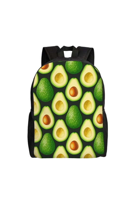 Avocado Print School Backpack with Laptop Compartment Small Travel Laptop Backpack for Women Men Waterproof College Backpack Simple School Bag