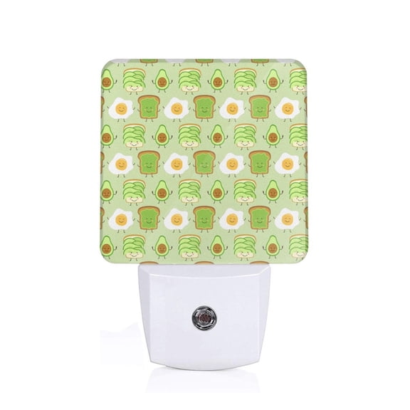 Xecao Avocado And Toast for Night Light - a Wall-mounted LED Fixture with A Dusk-to-dawn Sensor, Ideal for Bedrooms, Bathrooms, Hallways, and Kitchens-US