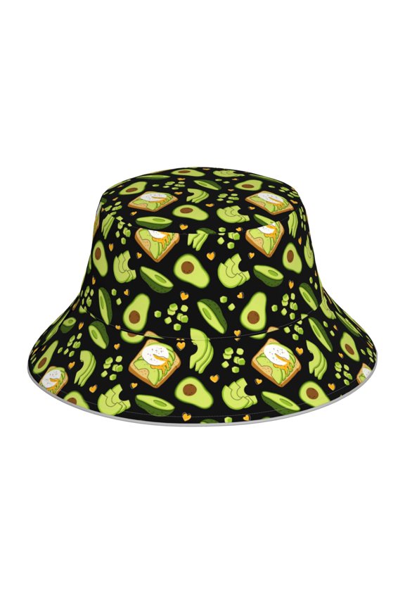Avocado Toast Print Men and Women Night Reflective Hat Runner Cap Visor Bucket Hat Boonie Cap