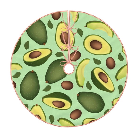 Xecao Avocado With Seeds Pattern Christmas Tree Skirt Holiday Part Decorations for Christmas Tree, Farmhouse Christmas Decor Xmas Holiday Home Party Decorations-30"