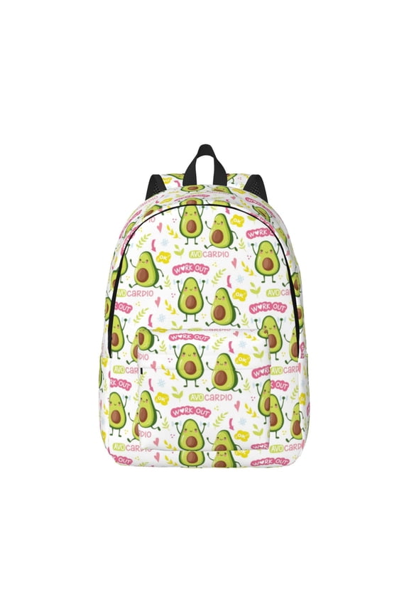 Avocado Work Out for Canvas College Laptop Backpack, Durable Rucksack Travel Notebook Bag School Backpack Book Bag for Men Women