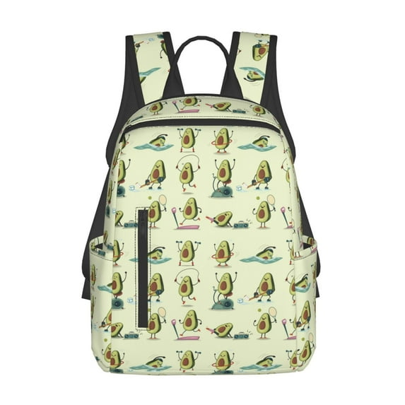 Xecao Avocado for Exercise print Backpack For women men Aesthetic Lightweight Travel Daypack Simple Cute Backpack For Bookbag