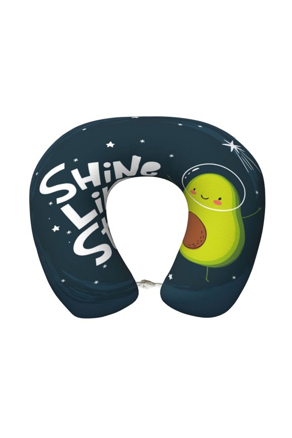 Avocado in Space1 Print Memory Foam Cervical Neck Pillow Versatile U-Shaped Pillows for Home,Office,Camping,Travelling,Soft Washable Cover