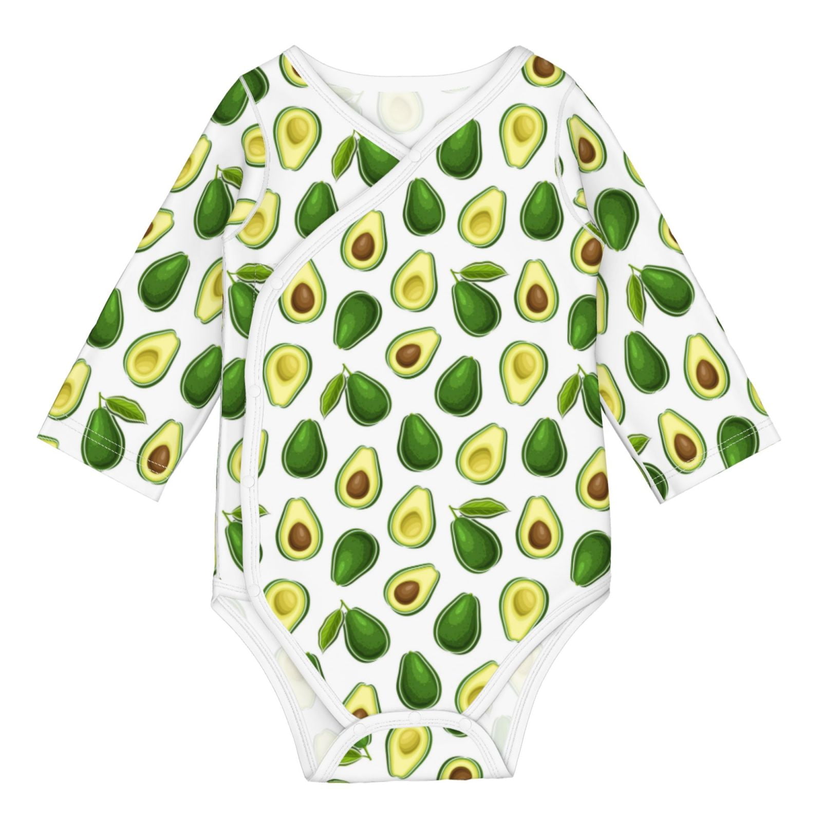 Xecao Avocado1 Print Baby unisex-baby Cotton Long-sleeve Bodysuits-18 Months