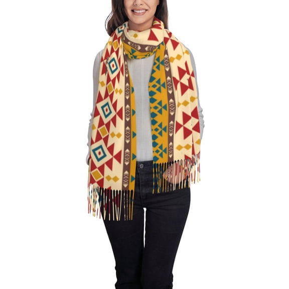 Xecao Aztec Pattern Womens Winter Scarf Fall Scarf Oversized Large Scarf for Women Warm Shawl Wrap