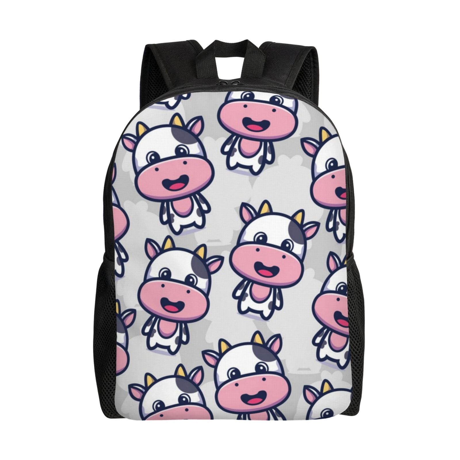 Xecao Baby Cow Print School Backpack with Laptop Compartment Small Travel Laptop Backpack for Women Men Waterproof College Backpack Simple School Bag