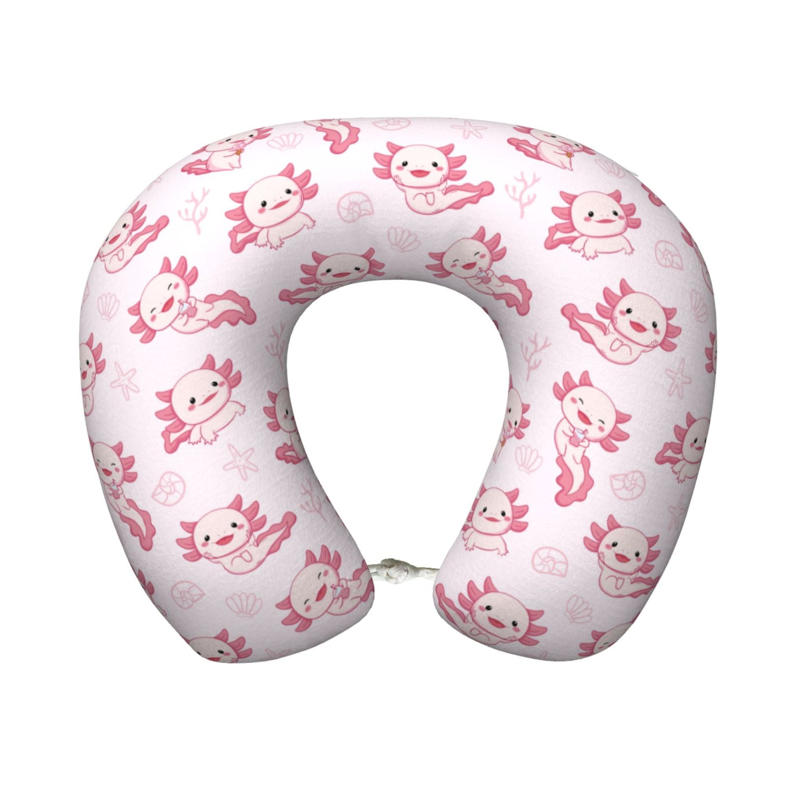 Xecao Baby Salamander Print Memory Foam Cervical Neck Pillow Versatile U-Shaped Pillows for Home,Office,Camping,Travelling,Soft Washable Cover