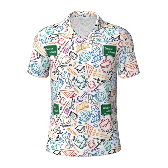 Xecao Back To School for Mens' Casual Short Sleeve Button-Down Polo Shirts for a Classic Golf Look