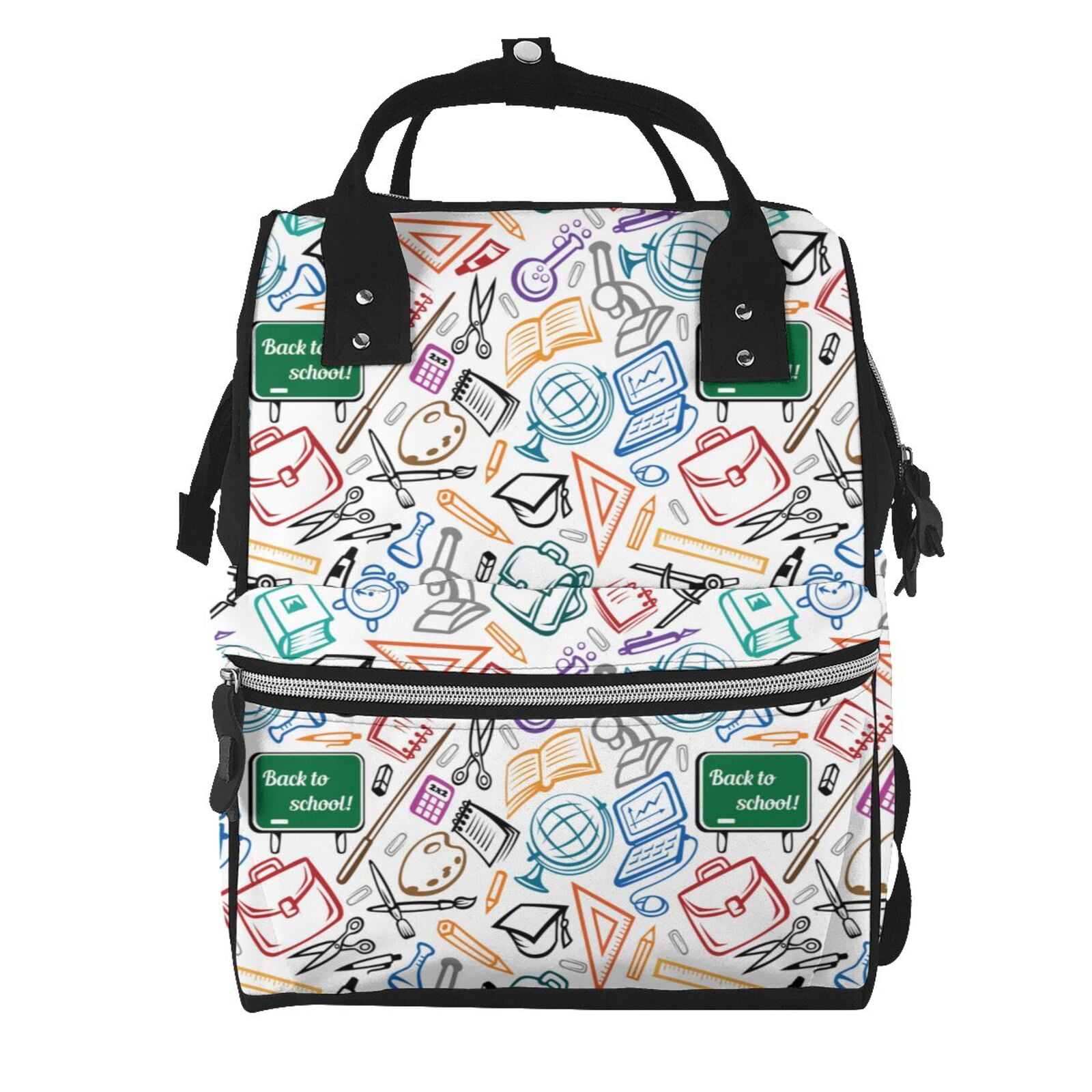 Xecao Back To School print Large Capacity Nappy Bag is a multi-functional waterproof travel backpack, perfect as a nursing bag or mummy backpack for women