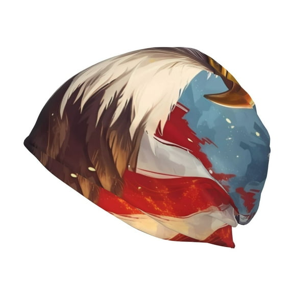Xecao Bald Eagle Pilot Print Knit Hat,Winter Beanie for Men Women, Beanie Soft Warm Ski Stocking Cuffed Cap