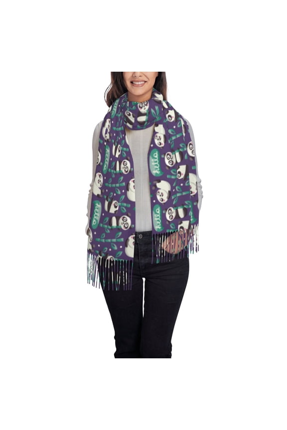 Bamboo Panda Pattern Womens Winter Scarf Fall Scarf Oversized Large Scarf for Women Warm Shawl Wrap