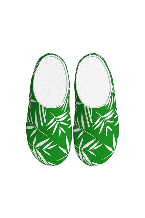 Bamboo Print Cotton Slippers Fuzzy Warm Cozy Slippers Non Slip House Slippers For Indoor Outdoor Cotton Slippers House Slippers-8