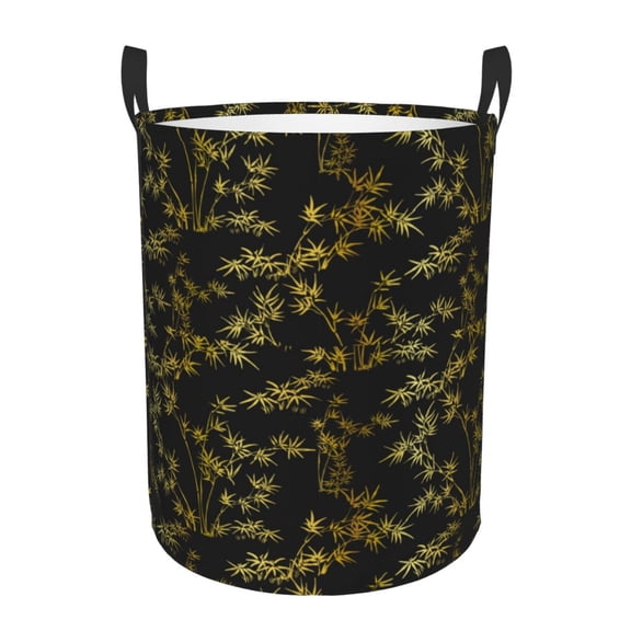 Xecao Bamboo Print Laundry Basket,Laundry Hamper Designed for Storage Dirty Clothes Hamper,Collapsible Laundry Baskets-