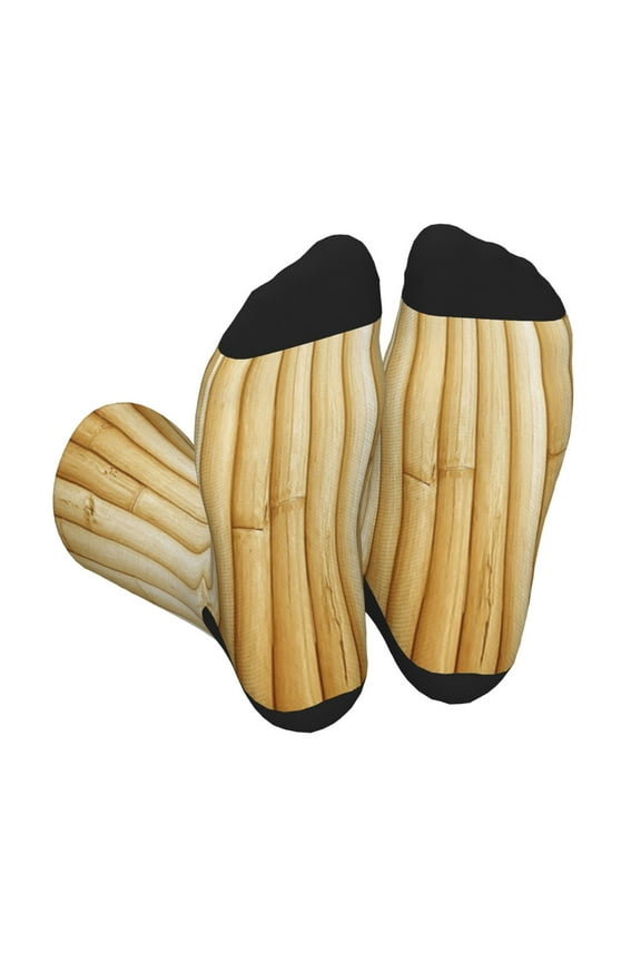 Bamboo Wall Print Crew Socks for Men and Women, Men's Soft Moisture-wicking Sock