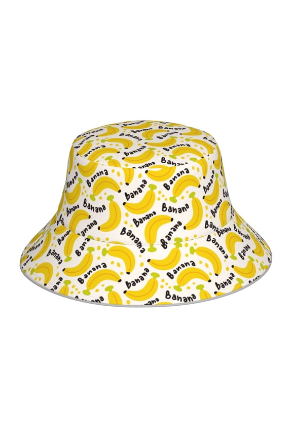 Banana Fruit Print Men and Women Night Reflective Hat Runner Cap Visor Bucket Hat Boonie Cap