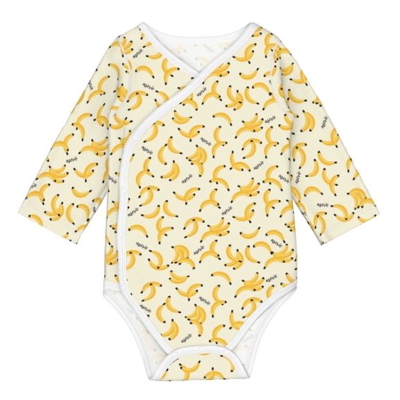 Xecao Banana Print Baby unisex-baby Cotton Long-sleeve Bodysuits-3 Months