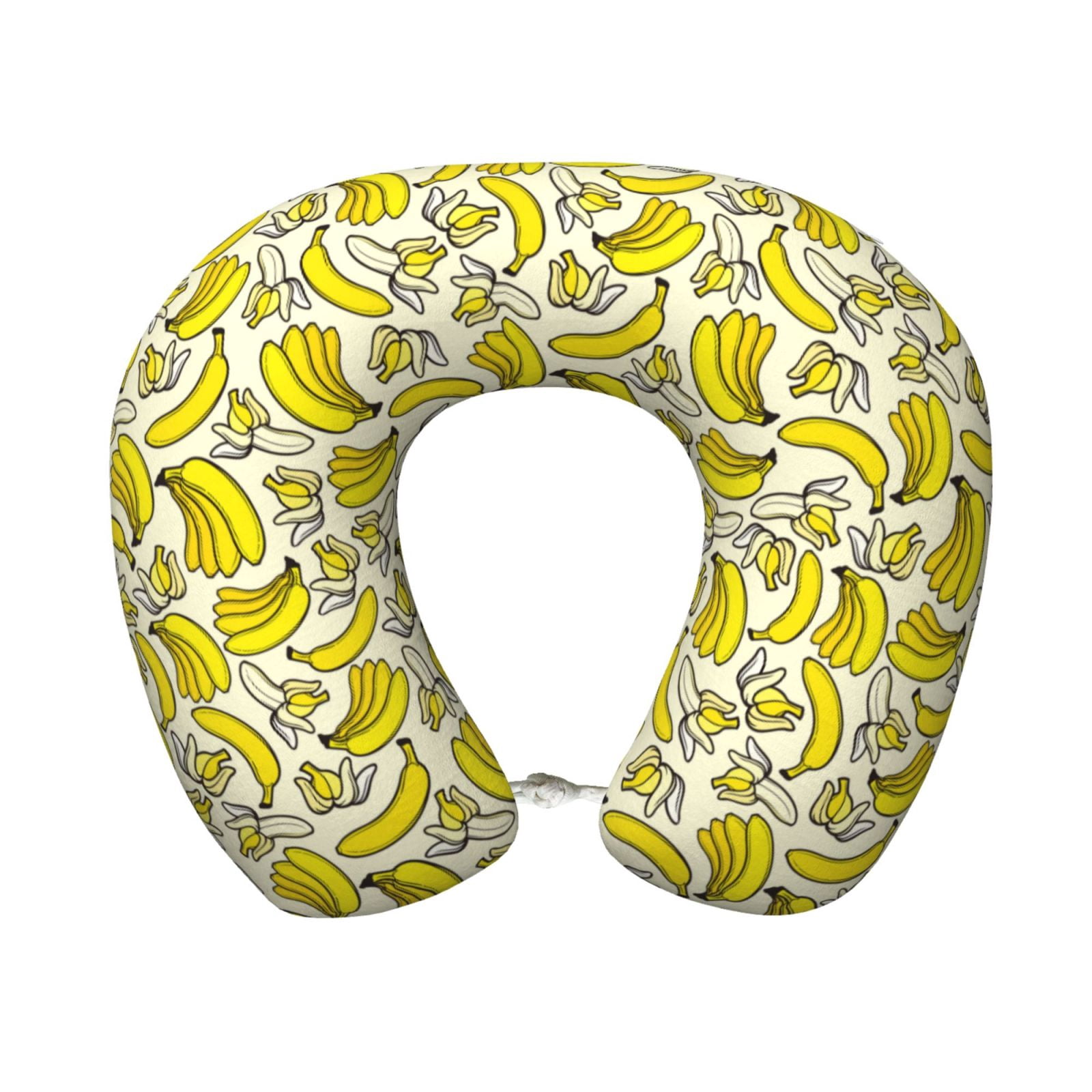 Xecao Banana Print Memory Foam Cervical Neck Pillow Versatile U-Shaped Pillows for Home,Office,Camping,Travelling,Soft Washable Cover