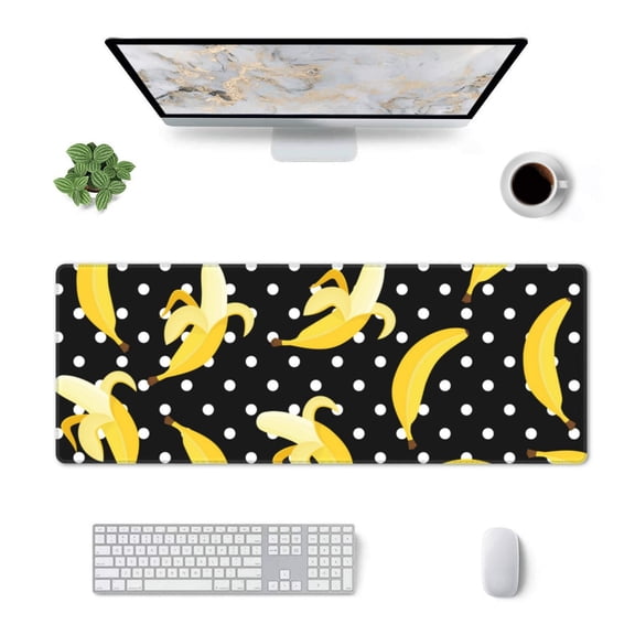 Xecao Banana for Mouse Pad - Waterproof Extended Contour Mouse Mat, Large Gaming Mousepad Laptop Keyboard Mat with Non-Slip Rubber Base