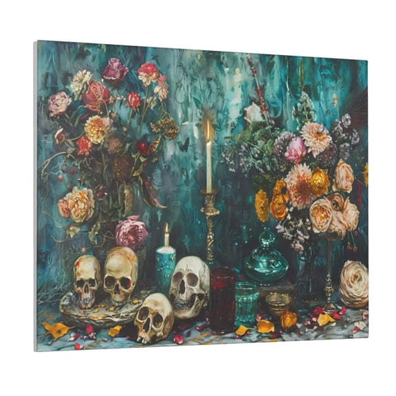 Xecao Baroque Floral Still Life for Waterproof Framed Canvas Art - Modern Home Decor with Real Wood Frame for Gifting and Interior Design,Horizontal