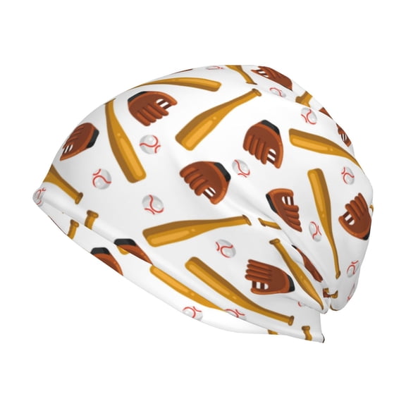 Xecao Baseball Sport Print Knit Hat,Winter Beanie for Men Women, Beanie Soft Warm Ski Stocking Cuffed Cap