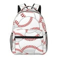 thumbnail image 1 of Xecao Baseballs Backpack, a stylish and functional choice for both men and women, is the perfect basic bookbag for college, work, or travel, 1 of 5