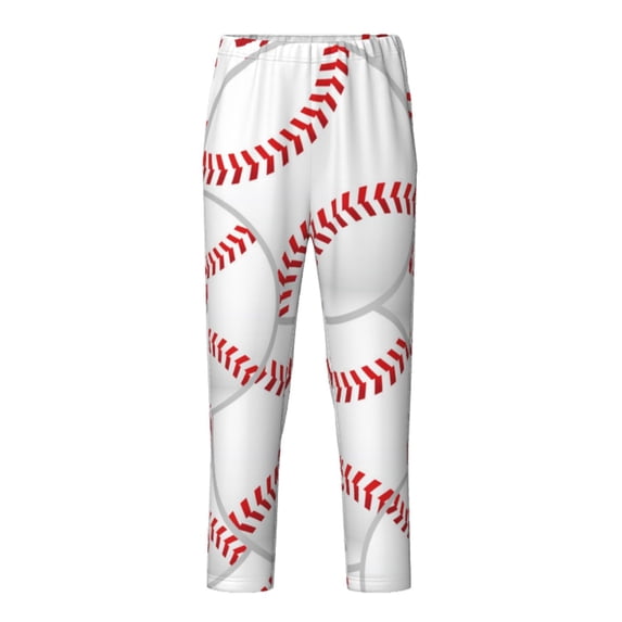 Xecao Baseballs Print Teenagers' Pajama Pants Long Sleep Pants Soft Elastic Waist Pajama Bottoms Elastic waist with 2 Pockets 5-16 Years-XS(5-6)