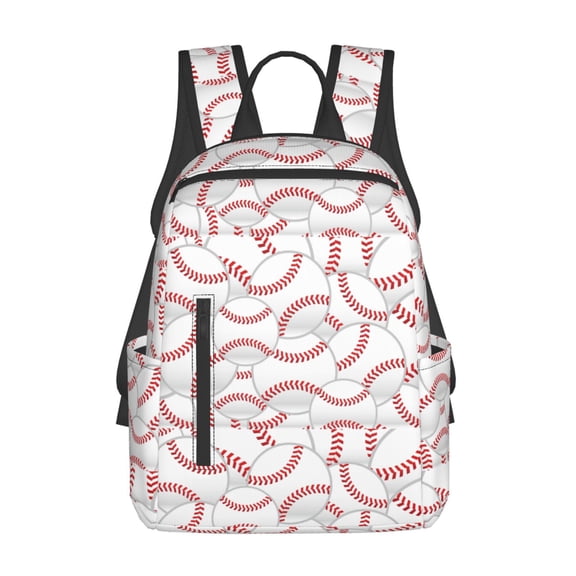 Xecao Baseballs print Backpack For women men Aesthetic Lightweight Travel Daypack Simple Cute Backpack For Bookbag