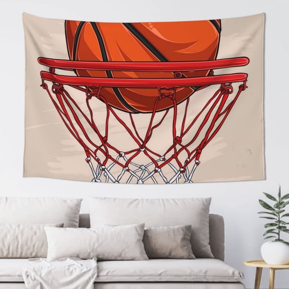 Xecao Basketball Shot Print Tapestry, Wall Hanging Room Funny Decor, Backdrop Room Decor for Bedroom Living Room dormitory