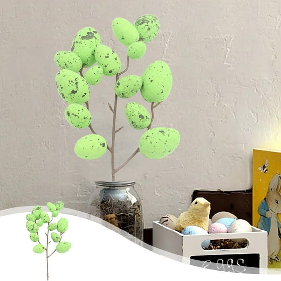YOHAVEN Easter Egg Branch Decorations, Colorful Foam Egg String Ornament for Vase Arrangement, Holiday Party Table Decor for Easter Home Shopping Mall Display