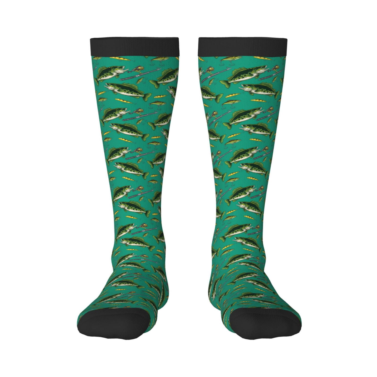 Xecao Bass Fish Print Compression Socks for Both Men And Women for ...