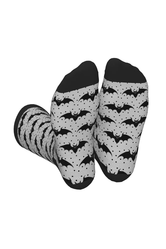 Bat Print Crew Socks for Men and Women, Men's Soft Moisture-wicking Sock