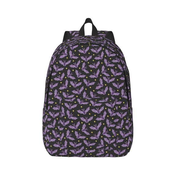 Xecao Bat Purple for Canvas College Laptop Backpack, Durable Rucksack Travel Notebook Bag School Backpack Book Bag for Men Women