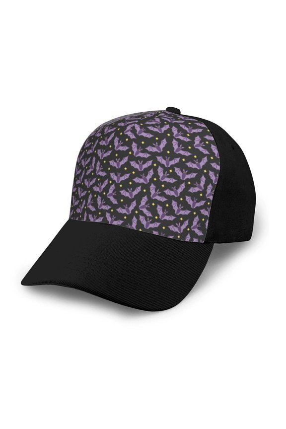 Bat Purple print unisex vintage washed baseball cap, a soft and adjustable hat perfect for any casual style.