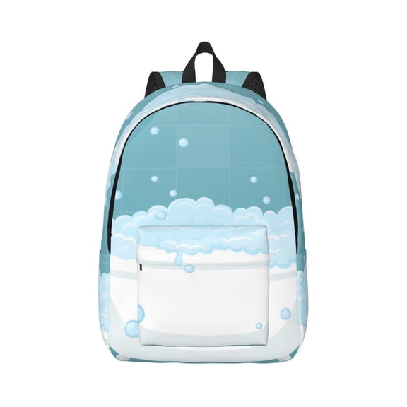 Xecao Bathtub with Soap Bubbles for Canvas College Laptop Backpack, Durable Rucksack Travel Notebook Bag School Backpack Book Bag for Men Women